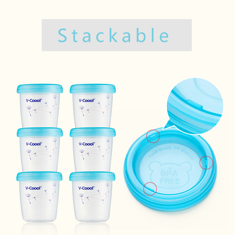 Breast milk storage cups,set of 6pcs